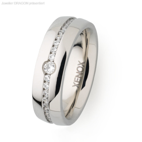 XENOX Damen Ring Edelstahl Zirkonia X2422